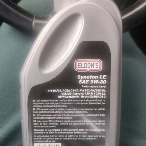 Λάδι αυτοκινήτου Eldon's Syneton LE SAE 5W-30 σφραγισμένο 1 λίτρο