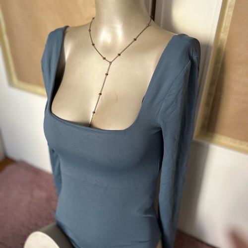 Blue long-sleeve bodysuit Zara like new, size S