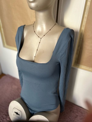 Blue long-sleeve bodysuit Zara like new, size S