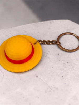 3D Printed Luffy Hat Keychain new