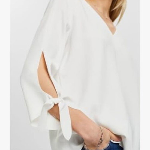 Esprit blouse size 38 like new, white/cream, 3/4 sleeve