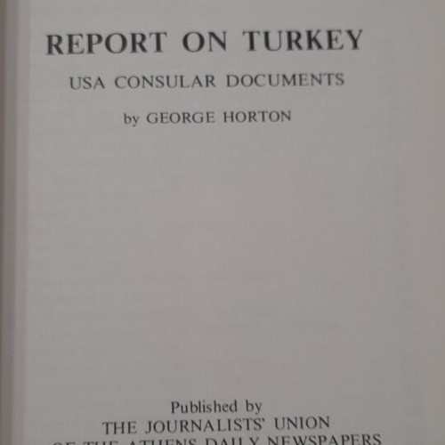 Report on Turkey book like new, English historical political edition