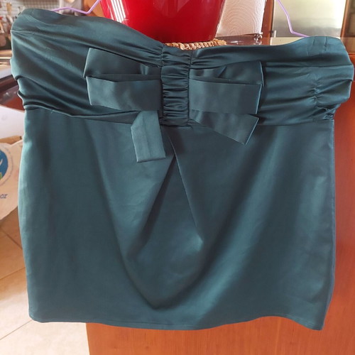 BSB Strapless Satin Top Size 44 Cypress Green Like New