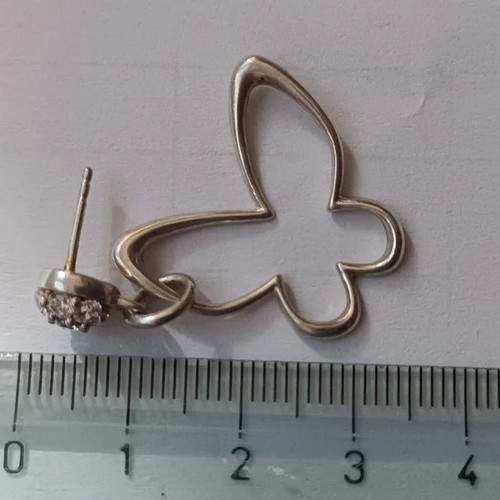 Folli Follie Butterfly Silver Earrings 925 like new with strass