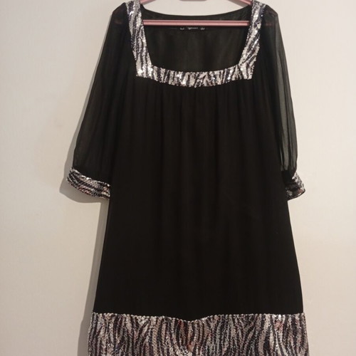 Raxevsky evening dress new, size Large, black and silver