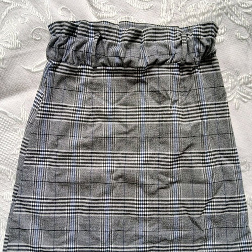 Mini plaid skirt like new, gray multicolor, size S