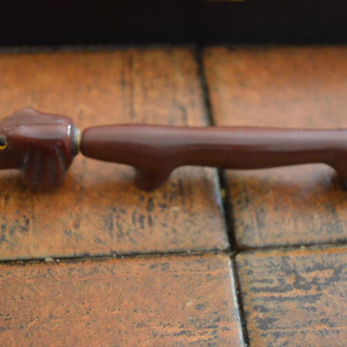 Dachshund shaped pen 1950s, 16 cm, used, sausage dog design