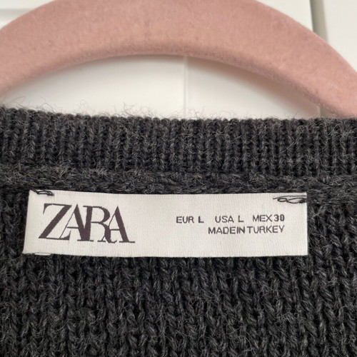 Wool cardigan Zara like new, gray with buttons and pockets