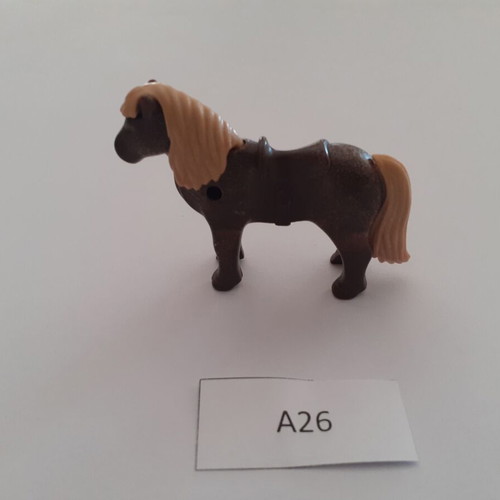 Playmobil pony A26 like new, dark brown with light mane and tail