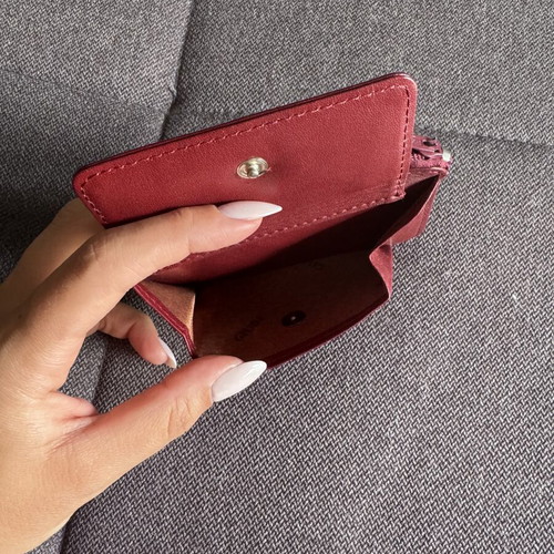 Giudi leather wallet with chain, burgundy