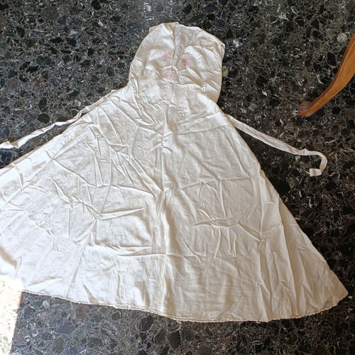 Handmade dress from WWII silk parachute fabric