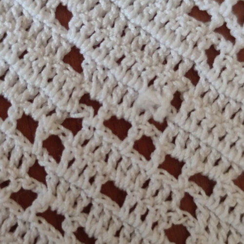 Set of 3 handmade white filet crochet pieces 100% cotton