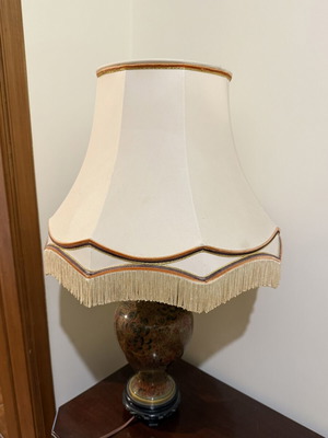 Vintage table lamp with ceramic base and fabric lampshade like new