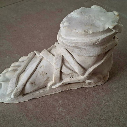 Plaster Copy of Ancient Greek or Roman Foot with Military Sandal used