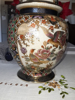 Vintage βάζο Satsuma σε σχεδόν άριστη κατάσταση, ύψος 32cm