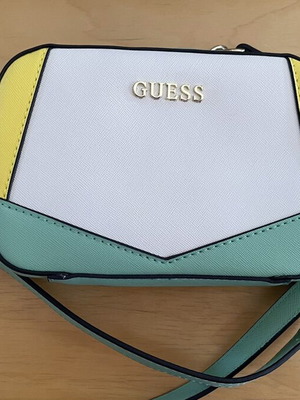 Guess crossbody bag in white and green