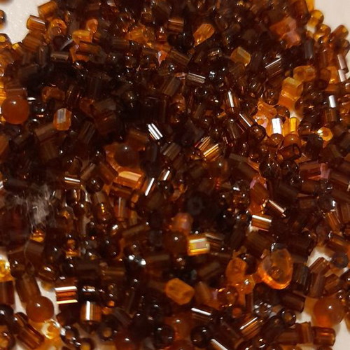 Glass seed beads brown translucent new