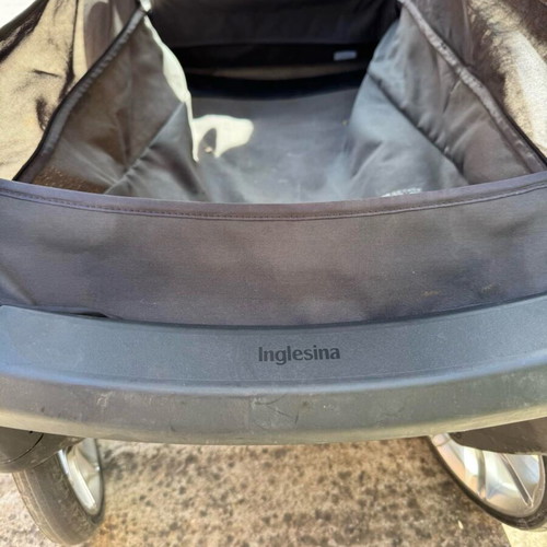 Inglesina Aptica stroller used with car seat and footmuff