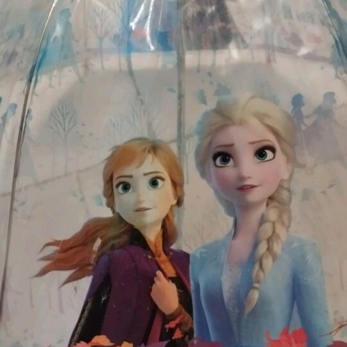Frozen Elsa Children's Transparent Stick Umbrella Used