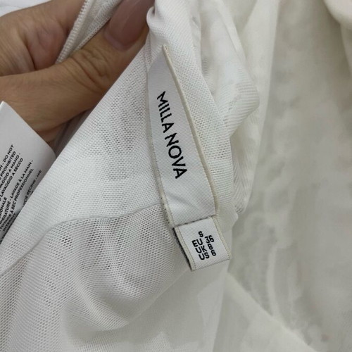 Milla Nova wedding dress SS24 new, white with detachable sleeves and lining