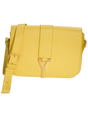 Saint Laurent Medium Chyc Flap Shoulder Bag yellow leather like new