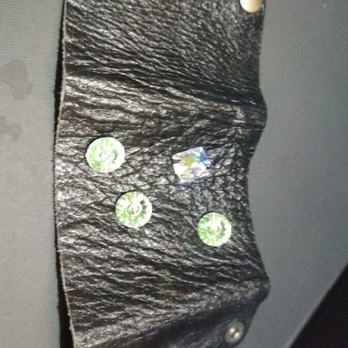 Leather bracelet used with decorative elements black