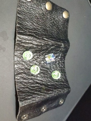 Leather bracelet used with decorative elements black
