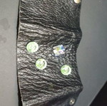 Leather bracelet used with decorative elements black