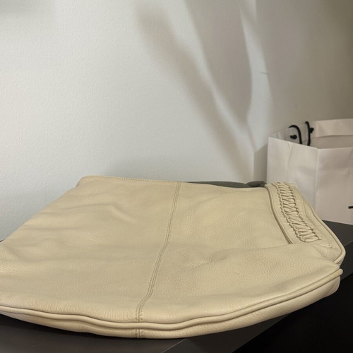 Callista Crafts Leather Hobo Shoulder Bag cream beige used