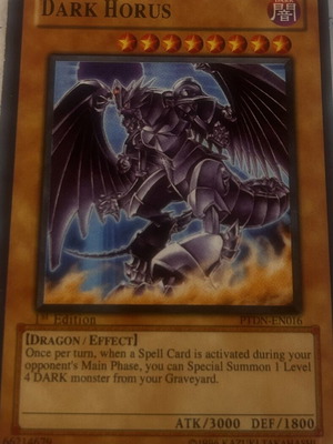Dark Horus Yu-Gi-Oh! card, Phantom Darkness series, ultra rare holo