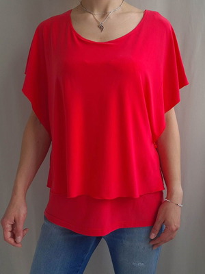 Joseph Ribkoff blouse size L 40 red like new