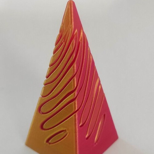 3d Impossible Vortex Pyramid Passthrough Fidget Toy pink-yellow new