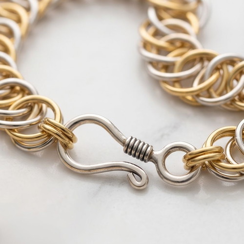 Two Tone Half Persian Bracelet stainless steel 18cm new