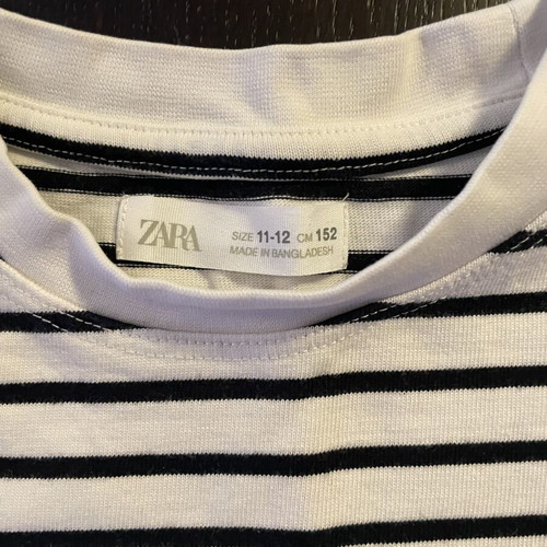 Zara striped boys' shirt like new, black and white, size 152 cm