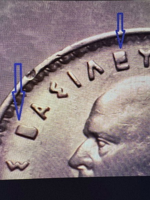 10 Drachma Coin Error 1959 used, metal on B and E