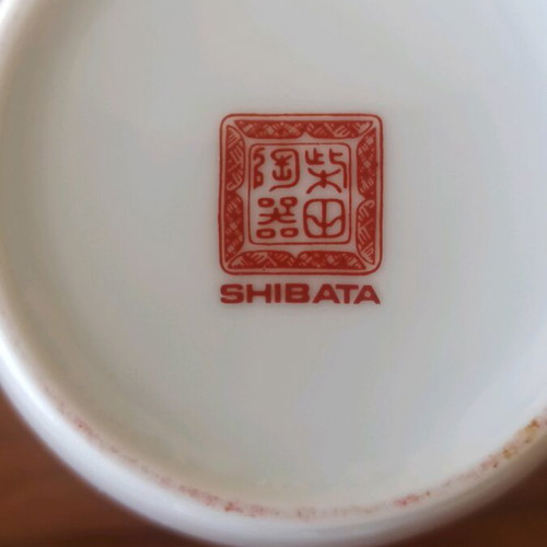 Japanese porcelain vase Shibata like new with floral painting