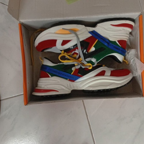 Comme des FUCKDOWN shoes new, size 42, red and green