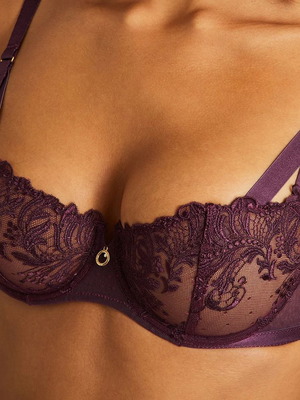 Aubade Paris Femme Passion Half Cup Bra 75C Wineberry new