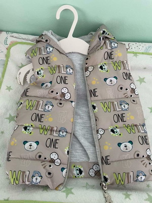 Βρεφικό αμάνικο μπουφάν Partner baby wear σαν καινούργιο, γκρι, μέγεθος 12 μηνών