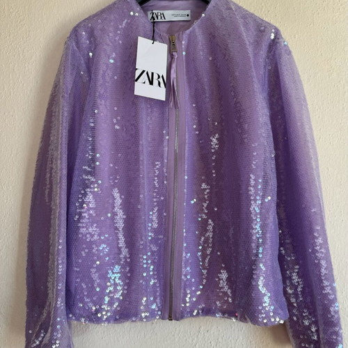 Zara jacket new with purple sequins