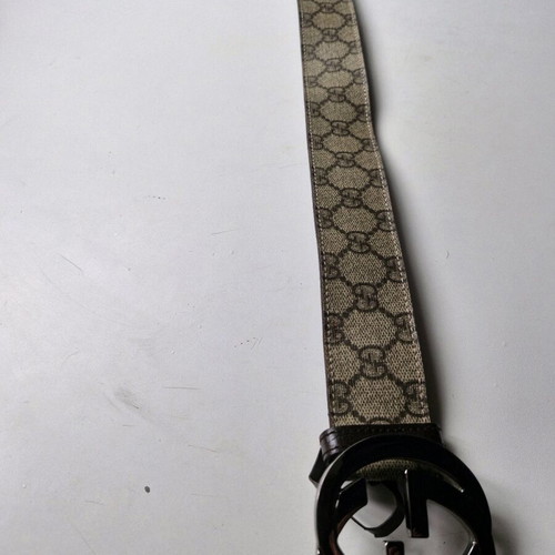 Gucci GG Supreme belt unisex size 85 used, beige and brown