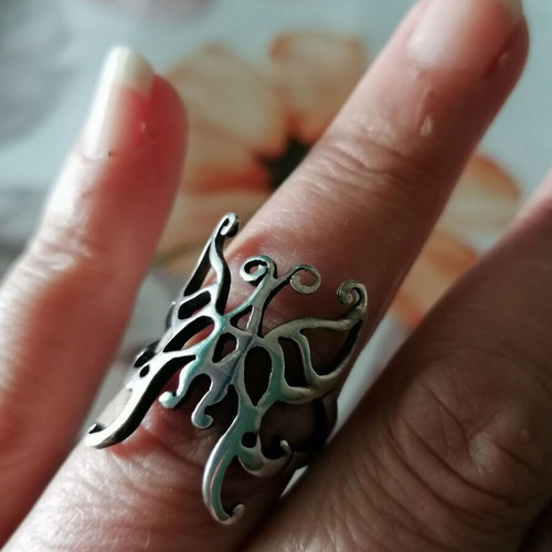Silver women's butterfly ring 925 new