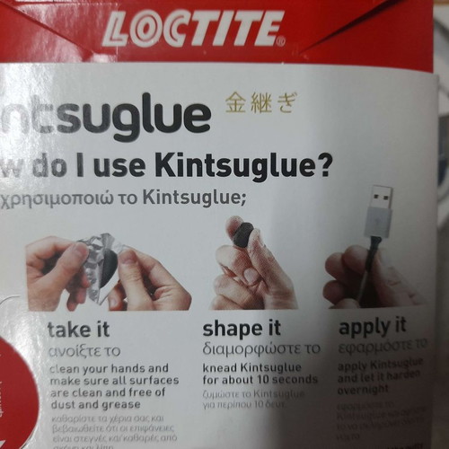 Loctite Kintsuglue flexible putty 3x5gr black and white new
