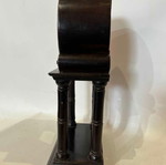 Vintage wooden table clock with brass details, 41x22x12 cm