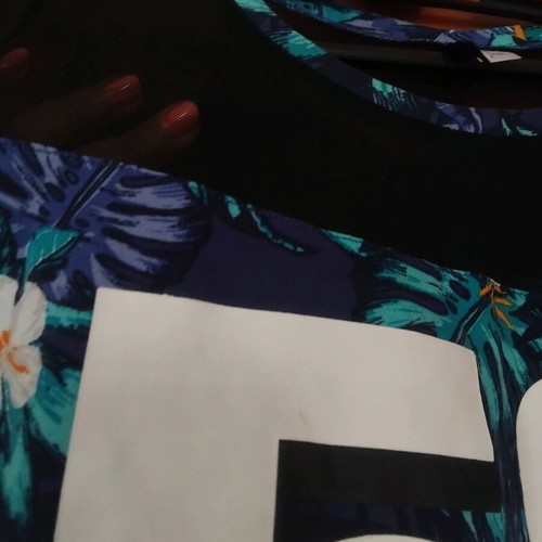 H&M floral dress with sheer panels like new, blue and purple