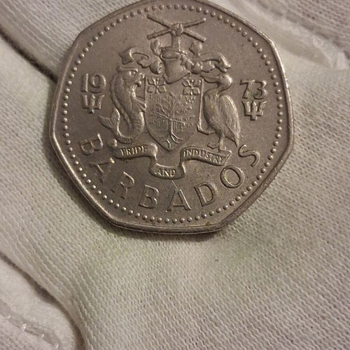 Barbados 1973 one dollar coin