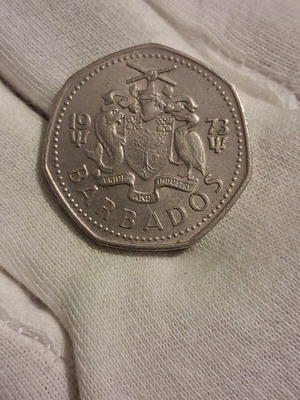 Barbados 1973 one dollar coin