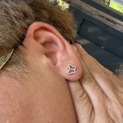 Silver stud butterfly earrings 925