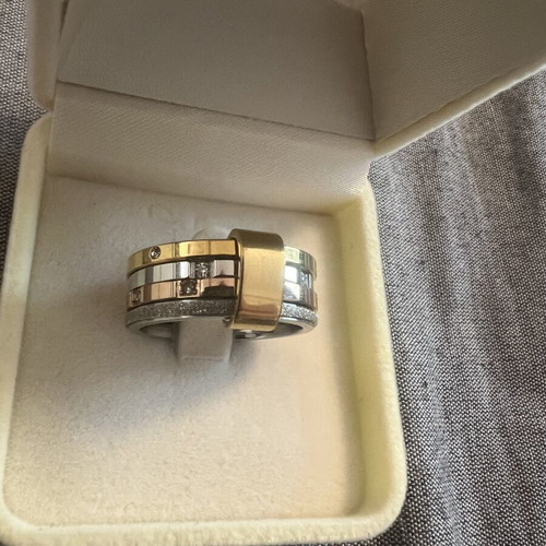 Ring handmade, new, size 59, all steel, silver color