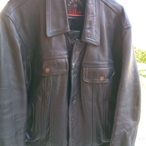 Siba leather jacket like new, black, size XXL